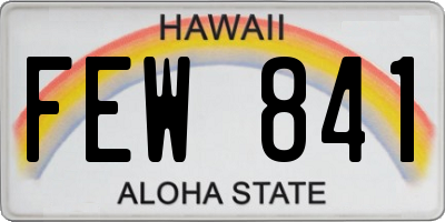 HI license plate FEW841