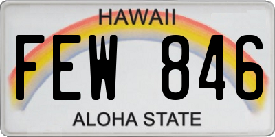 HI license plate FEW846