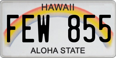 HI license plate FEW855
