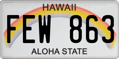 HI license plate FEW863