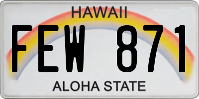 HI license plate FEW871