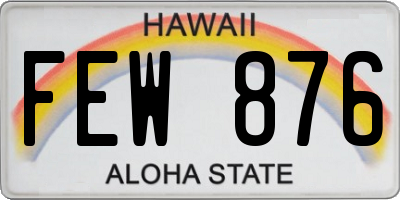 HI license plate FEW876