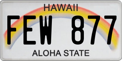 HI license plate FEW877