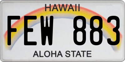 HI license plate FEW883