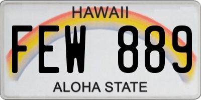 HI license plate FEW889