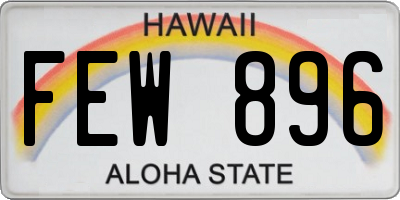 HI license plate FEW896