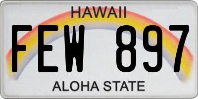 HI license plate FEW897