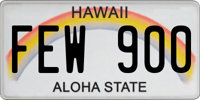 HI license plate FEW900