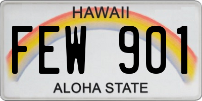HI license plate FEW901