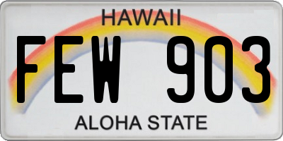 HI license plate FEW903