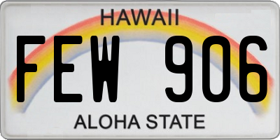 HI license plate FEW906
