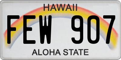 HI license plate FEW907