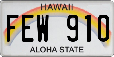 HI license plate FEW910