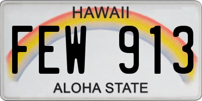 HI license plate FEW913