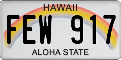 HI license plate FEW917
