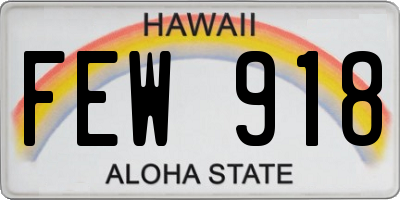 HI license plate FEW918