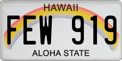 HI license plate FEW919