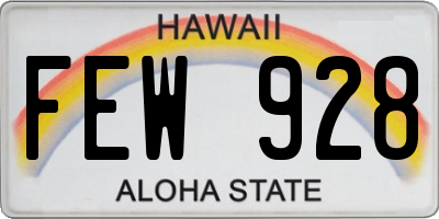 HI license plate FEW928