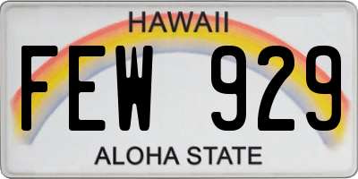 HI license plate FEW929