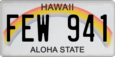 HI license plate FEW941
