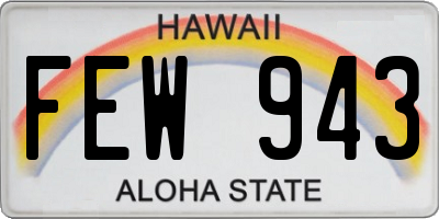 HI license plate FEW943