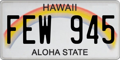 HI license plate FEW945