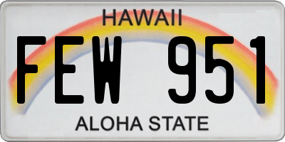 HI license plate FEW951