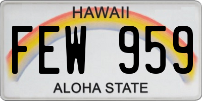 HI license plate FEW959