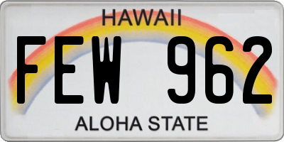 HI license plate FEW962