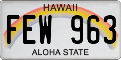HI license plate FEW963