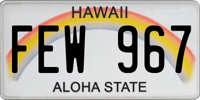HI license plate FEW967