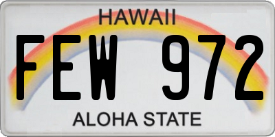 HI license plate FEW972