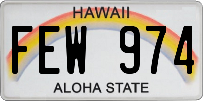 HI license plate FEW974
