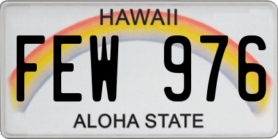 HI license plate FEW976