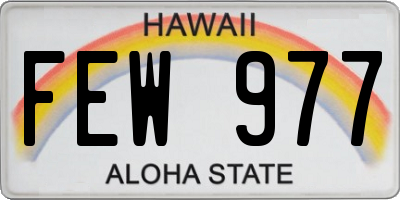 HI license plate FEW977