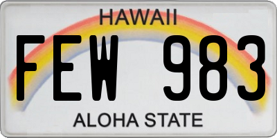 HI license plate FEW983