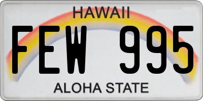 HI license plate FEW995