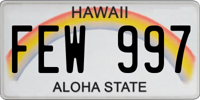 HI license plate FEW997