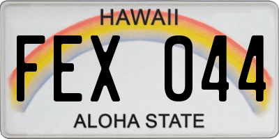 HI license plate FEX044