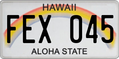 HI license plate FEX045