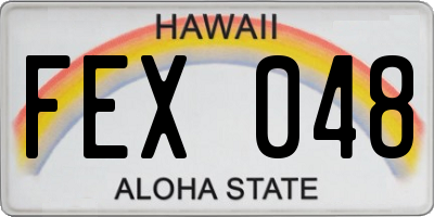 HI license plate FEX048