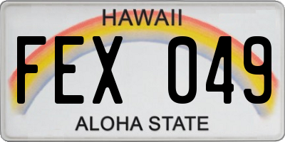HI license plate FEX049