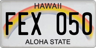 HI license plate FEX050