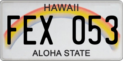 HI license plate FEX053
