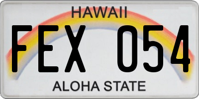 HI license plate FEX054