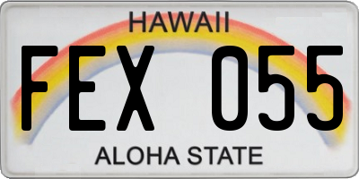 HI license plate FEX055