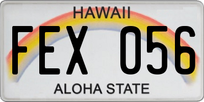 HI license plate FEX056
