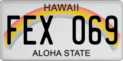 HI license plate FEX069
