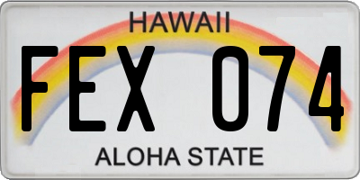HI license plate FEX074