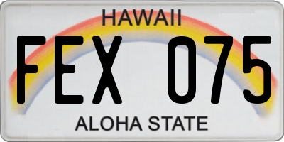 HI license plate FEX075